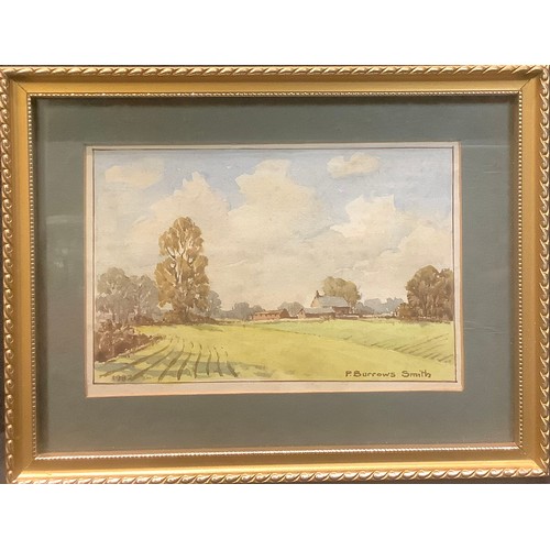 551 - Len Hubbard (20th century)
Nottingham Farm
signed, watercolour, 13cm x 16.5cm;  F Burrows Smith, a p... 