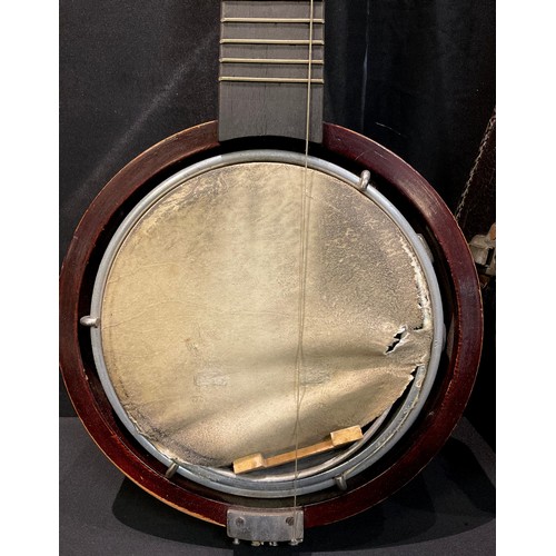 482 - A Keech Patent Banjulele banjo, Pat. no. 219720/2,  cased