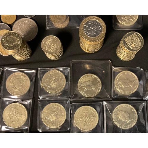 279 - Coins - a collection of £1 and £2 coins (face value £84); other base metal, mostly commemorative edi... 