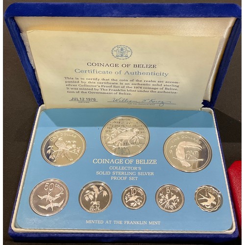 278 - Coins - a Coinage of Belize Collector's Solid Sterling Silver Proof Set; another, 1972 Jersey Royal ... 