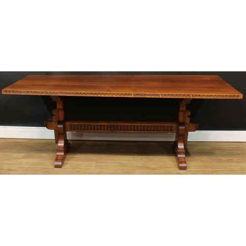 110 - Christopher Milner, Fine Woodcraft of Alfreton - a 17th century style oak refectory type dining tabl... 