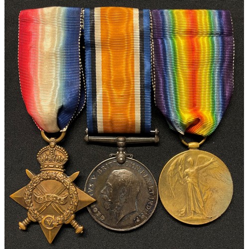 3018 - WWI British Medal Group comprising of 1914-15 Star, British War medal and Victory Medal all mounted ... 