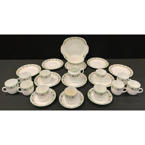 236 - Ceramics - an early 20th century part tea set;  other tableware;  Royal Worcester Fleuri pattern cak... 