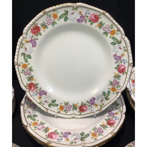 188 - A Royal Crown Derby floral pattern part dinner service comprising vegetable dishes, serving platters... 