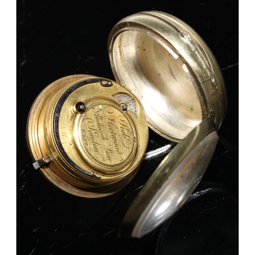 71A - A George III pair cased verge fusee pocket watch, by Robert Fleetwood, Abchurch Lane, London, 4cm di... 