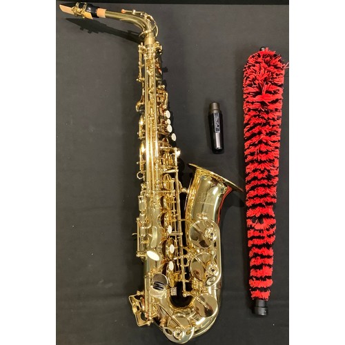 282 - A Volt Voggenreiter alto saxophone, hard carry case; with assorted conforming modern jazz and other ... 