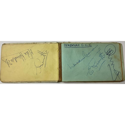 376 - An autograph album late 1960s/early 1970s - cricket and football; including Lancashire CCC, Gooch, F... 