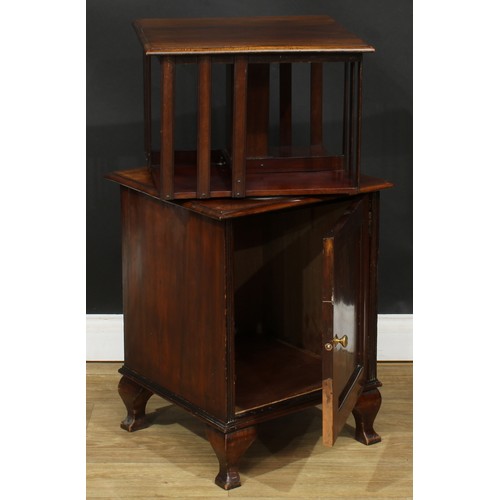 220A - An unusual early 20th century revolving bookcase cabinet, 91.5cm high, 46cm wide, 45cm deep, c.1925