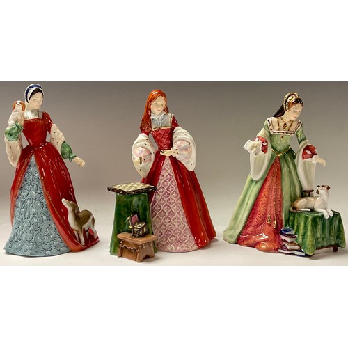 14 - A Royal Doulton figure, Anne Boleyn HN3232, limited edition 6,665/9,500; two others similar, Princes... 