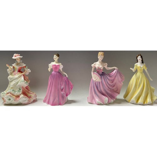 38 - A Royal Doulton figure, Rose HN3709; others, Sarah HN3978, Rebecca HN4041, Georgia HN4457; Happy Bir... 