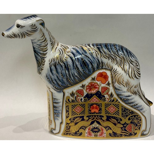 48 - A Royal Crown Derby paperweight, Lurcher, Sinclairs exclusive signature pre-release, designed by Joh... 