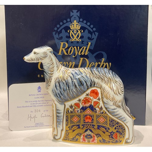 48 - A Royal Crown Derby paperweight, Lurcher, Sinclairs exclusive signature pre-release, designed by Joh... 