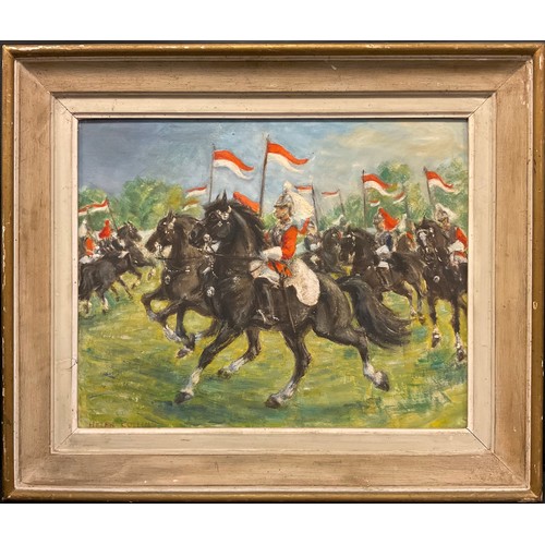 94 - Helen Collins (1921 - 1990)
Musical Ride
signed, label to verso, oil on board, 38cm x 48cm