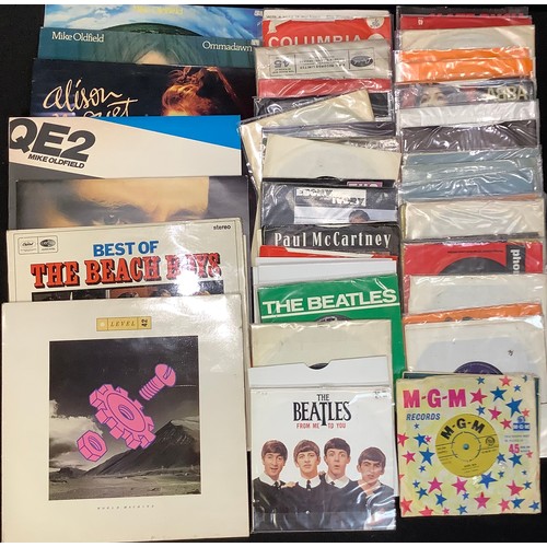 459 - Vinyl Records - singles, 45rpm, including The Beatles, Kate Bush, Abba, others; LP's including Mike ... 