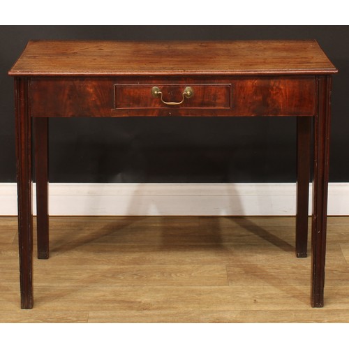 103 - A George III mahogany side table, 71cm high, 91cm wide, 44cm deep