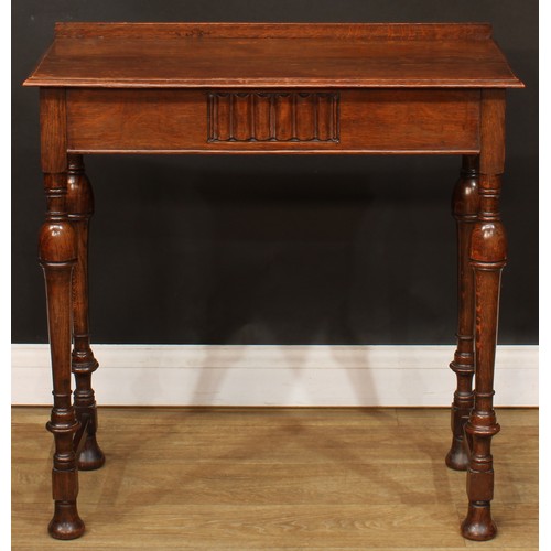 105 - A William & Mary style oak side table, 79cm high, 77cm wide, 34.5cm deep