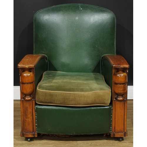 108 - An Art Deco club armchair, 85cm high, 72cm wide, the seat 48cm wide and 52cm deep