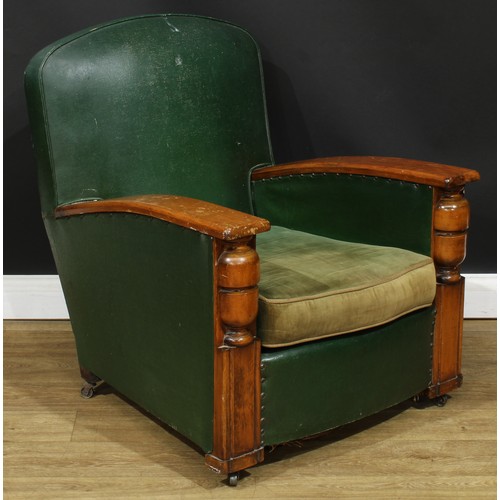 108 - An Art Deco club armchair, 85cm high, 72cm wide, the seat 48cm wide and 52cm deep