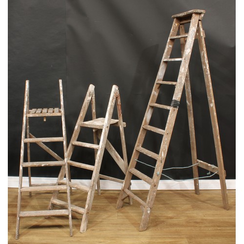 592 - A vintage decorative wooden stepladder; others (3)