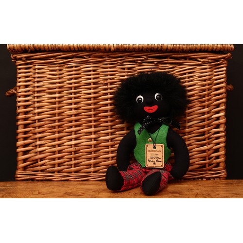 4063 - Robin Rive Countrylife (New Zealand) Mac doll, wearing a green waistcoat with red Tartan patterned t... 