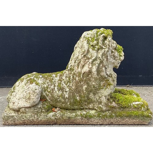 3135 - A composite  lion, seated, rectangular base length 80cm width 24cm height 80cm



**Please note that... 