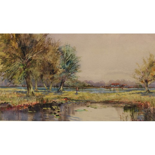 1180 - Michael Crawley (contemporary)
Backwater, River Trent,
signed, watercolour, 25cm x 44cm