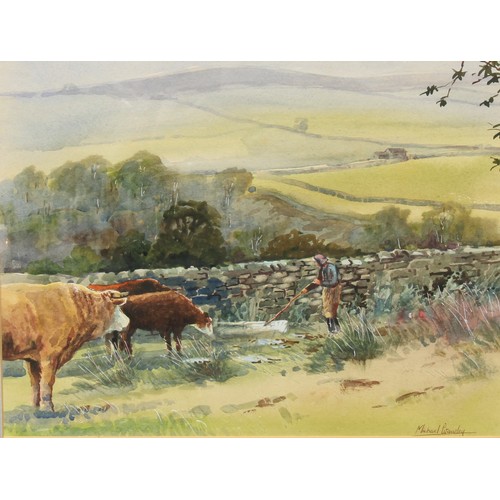 1181 - Michael Crawley (contemporary)
Cattle Watering, Dovedale
signed, watercolour, 29cm x 38cm