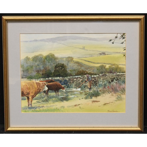 1181 - Michael Crawley (contemporary)
Cattle Watering, Dovedale
signed, watercolour, 29cm x 38cm