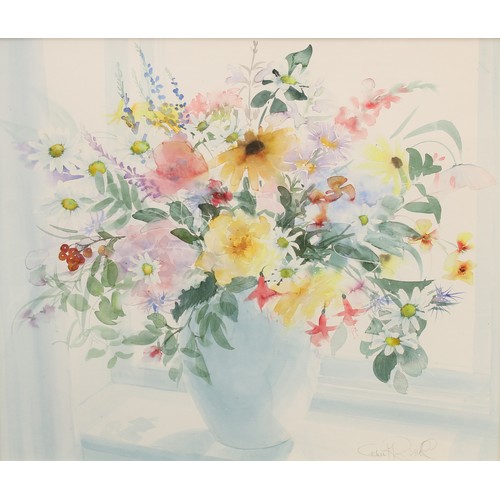 1112 - Celia Russell (Bn.1943)
Still Life, Flowers in a Vase
signed, watercolour, 53cm x 62cm