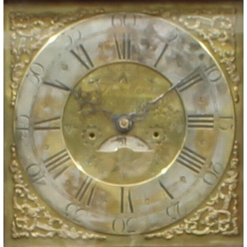 2119 - A George III Derbyshire oak longcase clock, 29cm square brass dial inscribed Thos Mawkes, Chesterfie... 