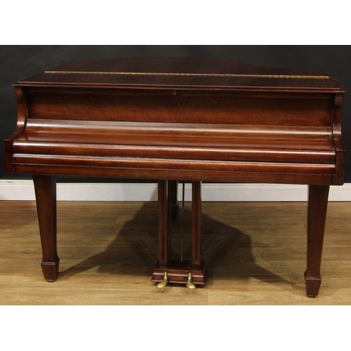 1373 - An early 20th century mahogany petit grand piano, by Allison, London, the action by Herrburger Brook... 