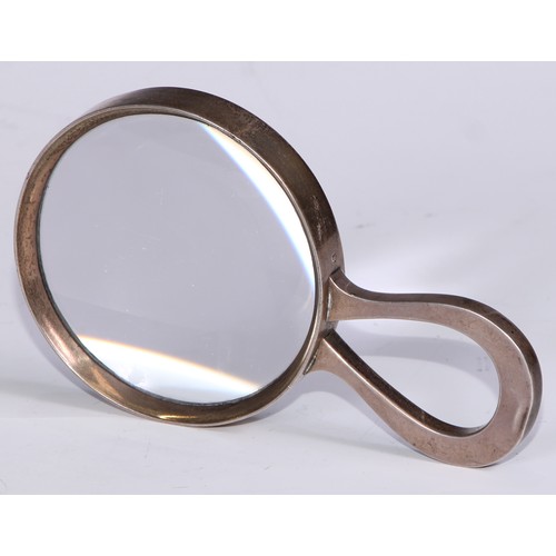 165 - A George V silver magnifying glass, loop handle, 12.5cm long, Lawrence Emanuel, Birmingham 1912