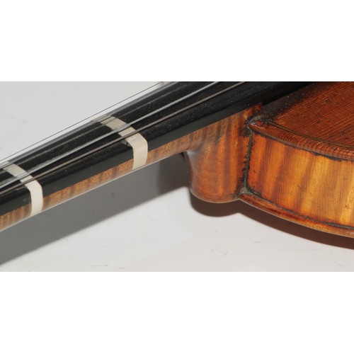 1371 - A violin, the two piece back 36cm long excluding button, paper label inscribed in ink Special Copy S... 