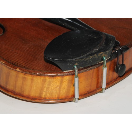 1371 - A violin, the two piece back 36cm long excluding button, paper label inscribed in ink Special Copy S... 