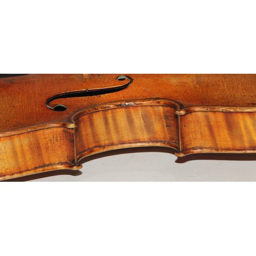 1371 - A violin, the two piece back 36cm long excluding button, paper label inscribed in ink Special Copy S... 