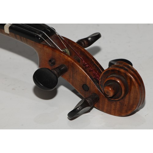 1371 - A violin, the two piece back 36cm long excluding button, paper label inscribed in ink Special Copy S... 