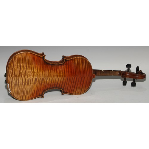 1371 - A violin, the two piece back 36cm long excluding button, paper label inscribed in ink Special Copy S... 