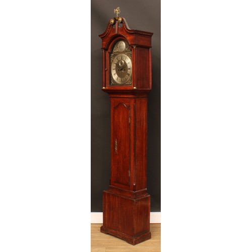 2112 - A 19th century Leicestershire oak longcase clock, 30cm arched brass dial inscribed H Spittle, Hather... 