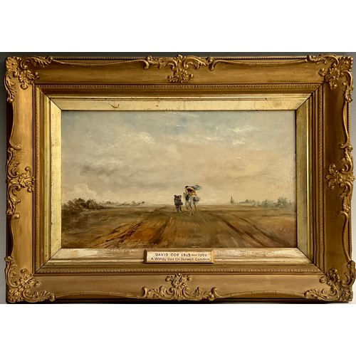 1137 - Attributed to David Cox Sr
A Windy Day on Dulwich Common
attributed plaque, oil on board, 18cm x 31c... 