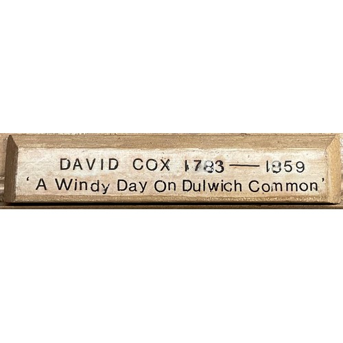 1137 - Attributed to David Cox Sr
A Windy Day on Dulwich Common
attributed plaque, oil on board, 18cm x 31c... 