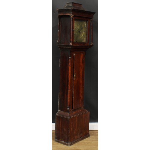 2124 - A George III oak longcase clock, 30.5cm square brass dial inscribed Ramsbottom, Hallgreen, Roman and... 