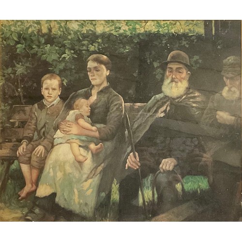 1226 - R Devlin (Irish early 20th century)
Three Generations
signed, oil on canvas, 46cm x 55cm