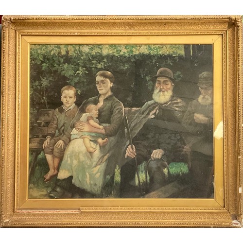 1226 - R Devlin (Irish early 20th century)
Three Generations
signed, oil on canvas, 46cm x 55cm