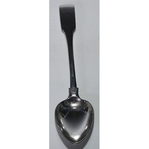 6 - A George/William IV Scottish Provincial silver Oar pattern table spoon, 24cm long, John Heron, Green... 