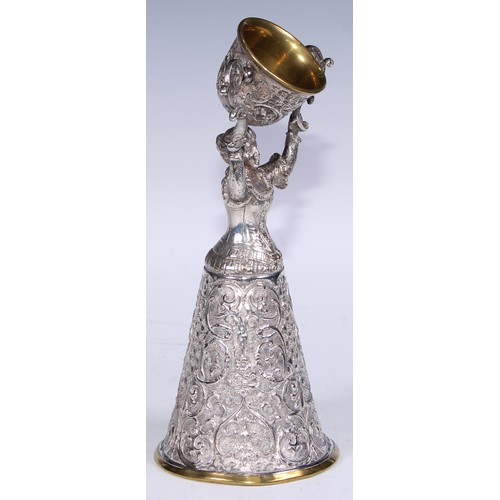 71 - A Renaissance Revival electrotype wager cup, of typical form, 23.5cm high