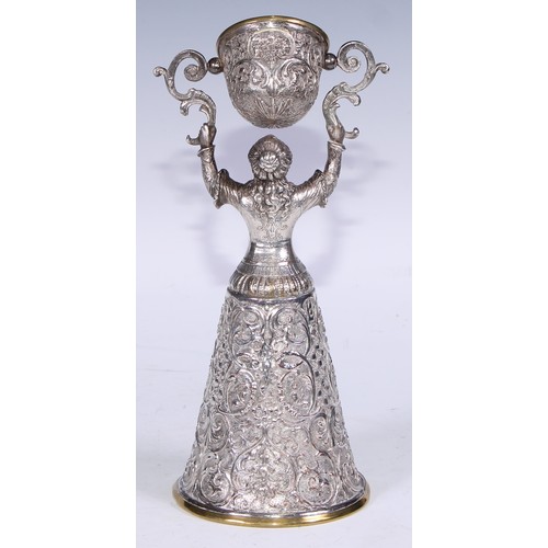 71 - A Renaissance Revival electrotype wager cup, of typical form, 23.5cm high