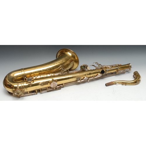 1368 - A Selmer tenor saxophone, US patent, serial number M101344, with Otto Link mouthpiece, Yamaha hard c... 