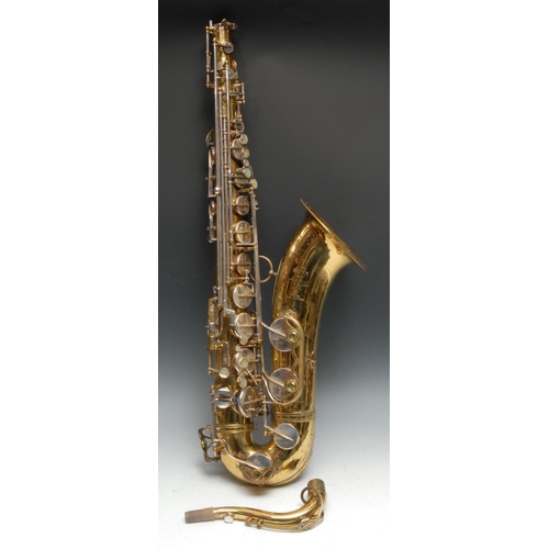 1368 - A Selmer tenor saxophone, US patent, serial number M101344, with Otto Link mouthpiece, Yamaha hard c... 