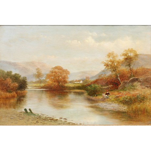 1242 - Walter Graham (19th century)
An Afternoon's Fishing
signed, oil on canvas, 49.5cm x 74cm