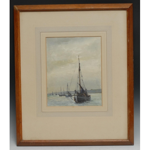 1178 - Mabel Wellman
Boats at Anchor
exhibition label to verso, watercolour, 23.5cm x 18cm